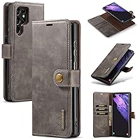 2 in 1 Magnetic Split Flip Wallet Leather Stand Phone Case for Samsung Galaxy S10 S9 S8 S7 Series Plus Lite Edge Shell, Practical Card Holder Shockproof Business Back Cover(Dark Gray,S9 Plus)