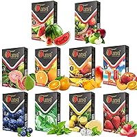 Tanya (Packs) Shisha Herbal 50G Flavor 100% Nicotine And Tobacco Free 10 Fruity Variety Mix Pack