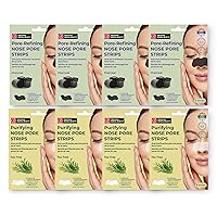 Original Derma Beauty Nose Strips 24 Pore-Refining Charcoal & Purifying Tea Tree Nose Pore Strips Set Black Head Remover For Face For Beauty & Personal Care
