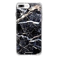 Case Designed for The Apple iPhone 8 Plus, iPhone 7/6/6s Plus, Lightning (Black Marble) - Military Grade Protection - Drop Tested - Protective Slim Clear Case