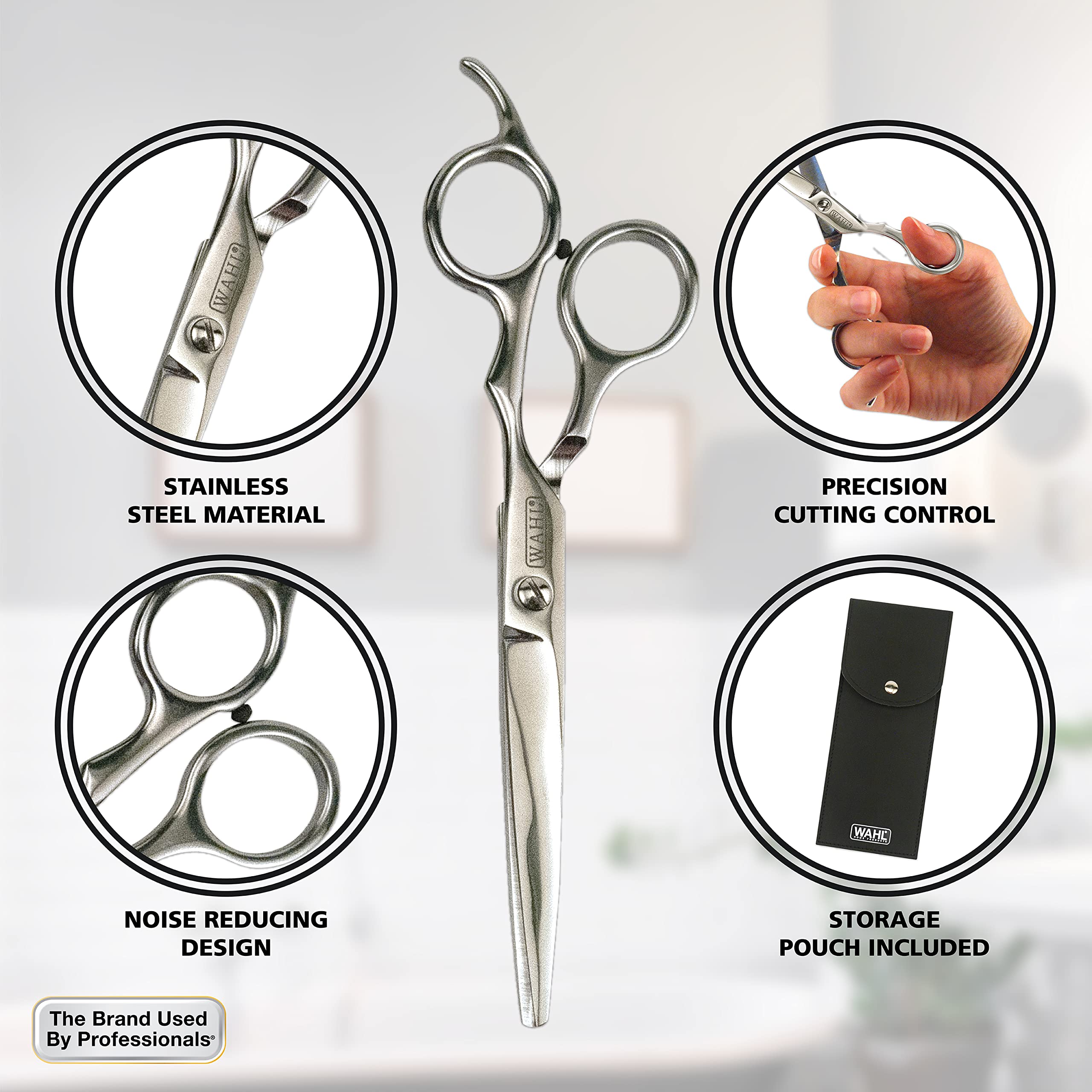 Wahl Clipper High-Performance Stainless-Steel Haircutting Shears for Extreme Precision Cutting, Trimming at Home - Model 3012