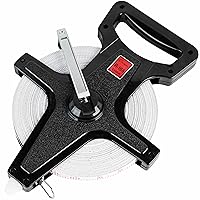 Champion Sports Open Reel Measure Tape, 165 ft, 50 Meters, with Metal Spike, Hand Crank - Open Tape Measure for Track and Field, Long Jump - Durable, Dual-Sided Measuring Reel with Feet and Meters