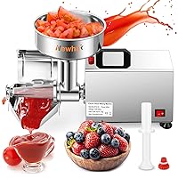Newhai 450W Electric Tomato Strainer Commercial Tomato Milling Machine Stainless Steel Food Press Tomato Sauce Maker Food Squeezer Tomato Sauce Machine for Tomato Strawberry and Blueberry Sauce