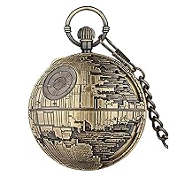 Bronze Pocket Watch with Chain Vintage Pocket Watches for Men *Sky City* Music Pocket Watch Graduation/Birthday/Christmas Novely Gifts