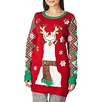 Blizzard Bay Junior's Llama Christmas Tunic Christmas Sweater