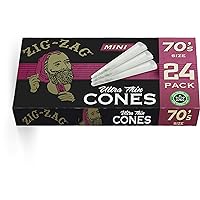 Zig-Zag 70mm Ultra Thin Pre Rolled Cones - 24 Pack Box | Premium Quality | Slow Burn | Easy to Fill | Versatile Rolling Papers | 24 Rolling Papers