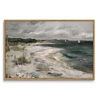 InSimSea Framed Wall Art Room Decor, 16x24in Large Scenery Clouds Coastal Seaside Wall Decor, Canvas Oil Paintings Home Wall Artwork, Classical Art Prints for Living Room, Bedroom, Office
