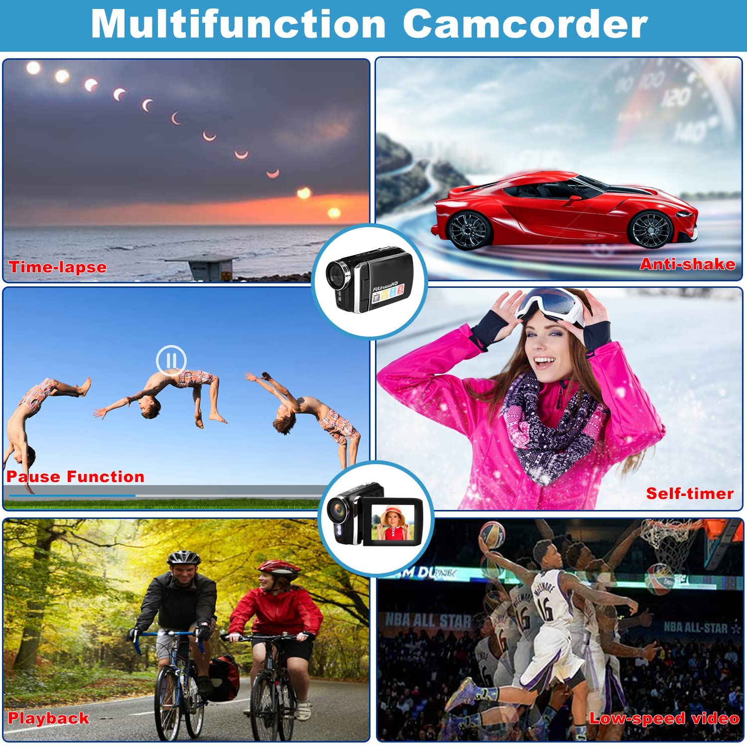 Video Camera Camcorder for Kids Full HD 1080P 30FPS 36.0MP Digital Cameras Recorder for YouTube TikTok 2.8 Inch 270 Degree Rotation Screen Vlogging Camcorders for Teens Children Beginners