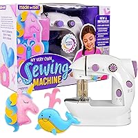My Very Own Sewing Machine for Beginner, Portable Battery Powered First Sewing Machine for Kids Ages 8+, Includes Fabric, Thread, Measuring Tape, & Stuffing,