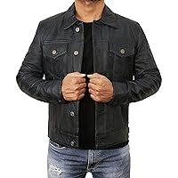 Vintage Style Trucker Jacket Men - Classic Fashion Motorcycle Leather Jacket for Men