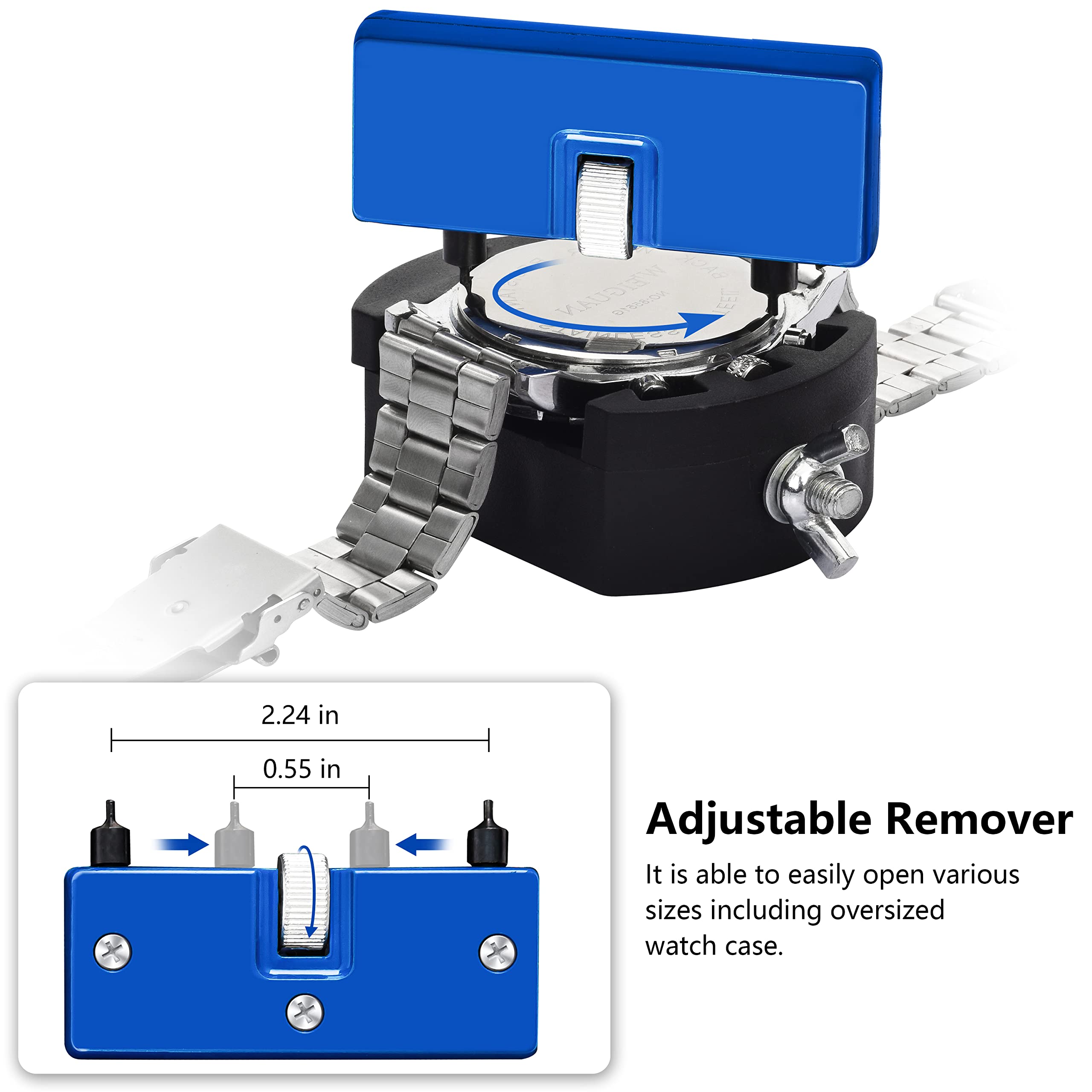 Watch Battery Replacement Kit，Unamela Watch Repair Kit，Watch Back Remover tool and Watch Opener Including 3 Kinds of Removal Tools and Manual, can be Used to Replace The Battery and o-Ring