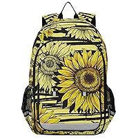 ALAZA Sunflowers Field Stripped Casual Daypacks Outdoor Backpack