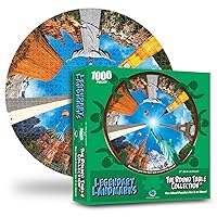 A Broader View Legendary Landmarks Round Table Puzzle - 1000 Pieces, Jigsaw Puzzles for Adults & Kids, Suitable for Groups of 2 or More, Everyone Gets The Best Seat at The Table, Incl. 12x12” Poster
