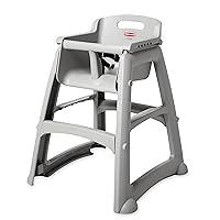 Rubbermaid Commercial Products Sturdy High-Chair for Child/Baby/Toddler, Pre-Assembled, Platinum (FG780608PLAT), 23.5