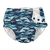 i Play Boys Reusable Absorbent Baby Swim Diapers Navy Tidal Waves 12 Months