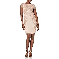 J Kara Women's All Over Embellished Sleeve Short Dress
