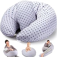 Chilling Home Nursing Pillow for Breastfeeding, Baby Nursing Pillow for Newborn, Nursing Essentials for Bottle and Breastfeeding, Breast Feeding Pillows Support for Mom and Baby with Removable Cover