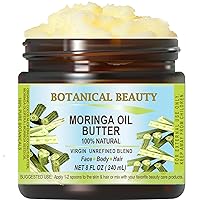 Organic MORINGA OIL BUTTER Pure Natural Virgin Unrefined RAW 8 Fl. Oz.- 240 ml for FACE, SKIN, BODY, DAMAGED HAIR, NAILS. Natural sources of vitamin C, vitamin E