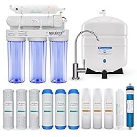 5 Stage 100 GPD (Gallon Per Day) RO (Reverse Osmosis) Standard Water Filtration System - Under-Sink/Wall Mount (Clear, with Tank & Faucet-A) - Model: RO-5C4