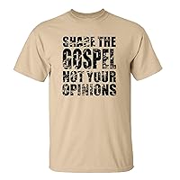 Trenz Shirt Company Share The Gospel Not Your Opinion Short Sleeve Shirt-Tan-Large