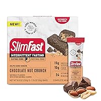 SlimFast Intermittent Fasting- Complete Meal Protein Bars, Chocolate Nut Crunch, 5 Bars (Pack of 1)