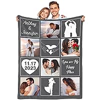 Youltar Boyfriend Gifts Photo Blanket Personalized Christmas Couple Gifts for Him Her, Unique Birthday Anniversary Wedding Valentines Gifts for Boyfriend Girlfriend I Love You Gift Blanket for Couples