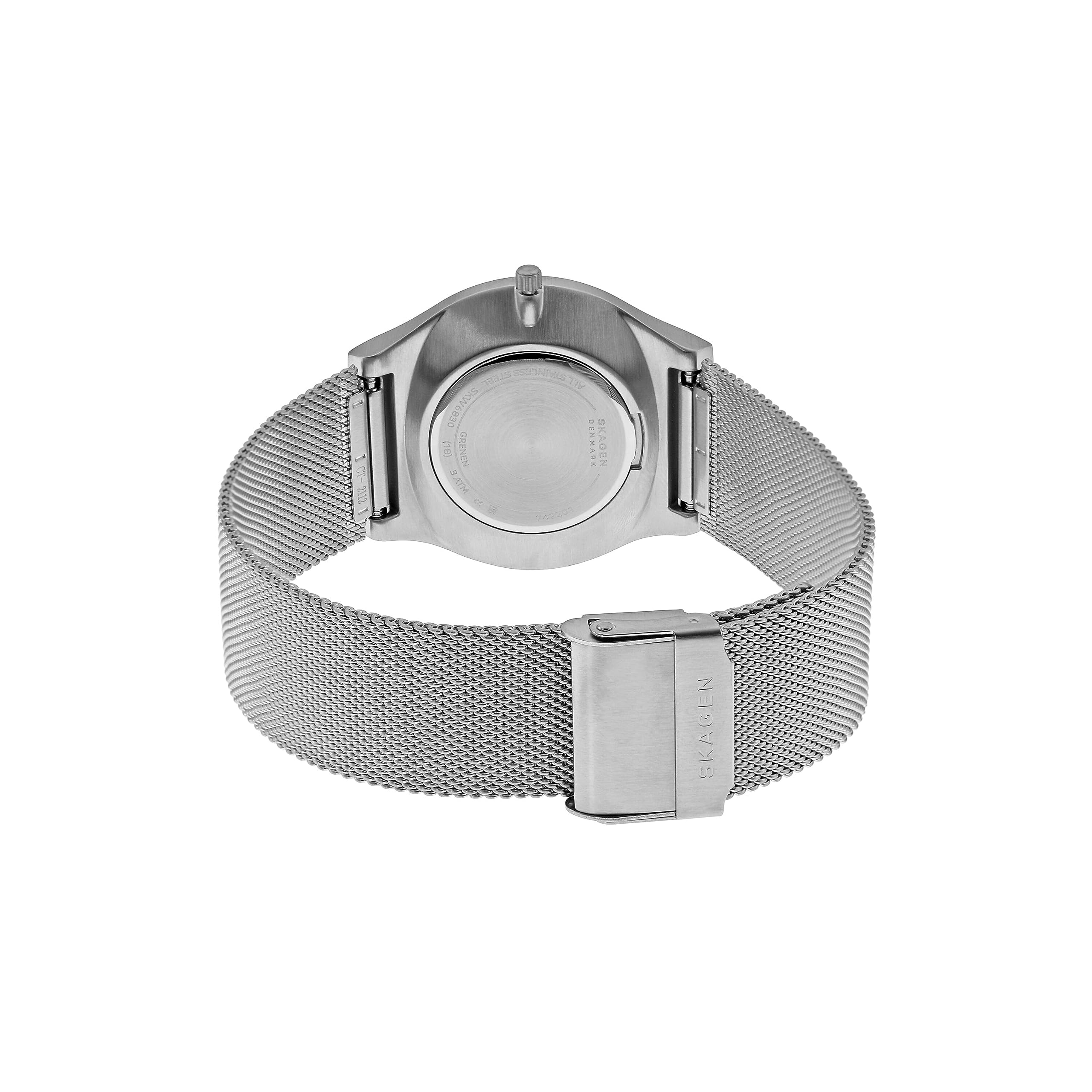 Buy Skagen Grenen 3-Hand SKW6830 Men's Silver, Silver, Bracelet