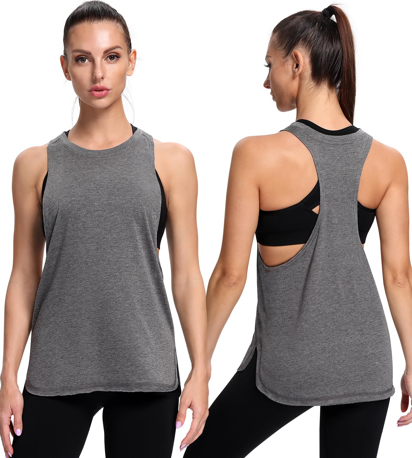 Ullnoy Workout Tank Tops for Women Running Muscle Tanks Sleeveless Loose  Fit Gym Yoga Sport Shirts 3-5 Pack