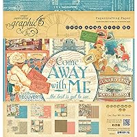 Graphic 45 Come Away with Me Paper Crafting Pad, 12 by 12-Inch
