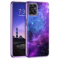 GUAGUA Compatible with Motorola Moto G Power 5G Case 2023 6.5 Inch Glow in The Dark, Noctilucent Luminous Space Nebula Slim Fit Cover Protective Anti Scratch Cases for Moto G Power 2023, Blue Nebula