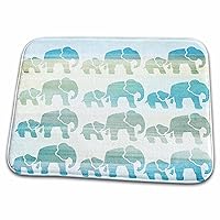 3dRose PS Animals - Aqua Mom and Baby Elephants animals - Dish Drying Mats (ddm-152076-1)