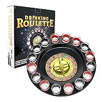 Fairly Odd Novelties Shot Glass Roulette - Ultimate Drinking Game for Adults - 16pcs Red/Black Set for Party, White Elephant, Adult Game Nights - Spin & Sip with Laughter!