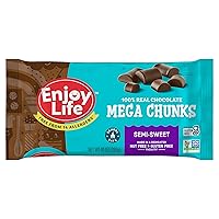Enjoy Life Baking Chocolate Semi-Sweet Mega Chunks, Dairy Free, Soy Free, Nut Free, Non GMO, Gluten Free, Vegan Chocolate Chips, 10 oz bag