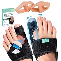 Welnove 12 Pack Bunion Corrector with 2 Loops and 1 Pair Bunion Splints with Soft Gel - Suitable for Bunion, Overlapping Toes - Big Toe Separators Spacers Bunion Braces