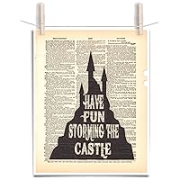 The Princess Bride Have Fun Storming The Castle Quote 8.5 x 11 Vintage Dictionary Page Unframed Art Print