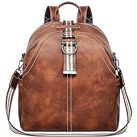 Backpack Purse for Women, Large Shoulder Bags for Work Office Airplane Travel College, Women's Fashion Anti-Theft PU Leather Satchel Handbags with USB Charging Port fits 13 inch Laptop&Notebook