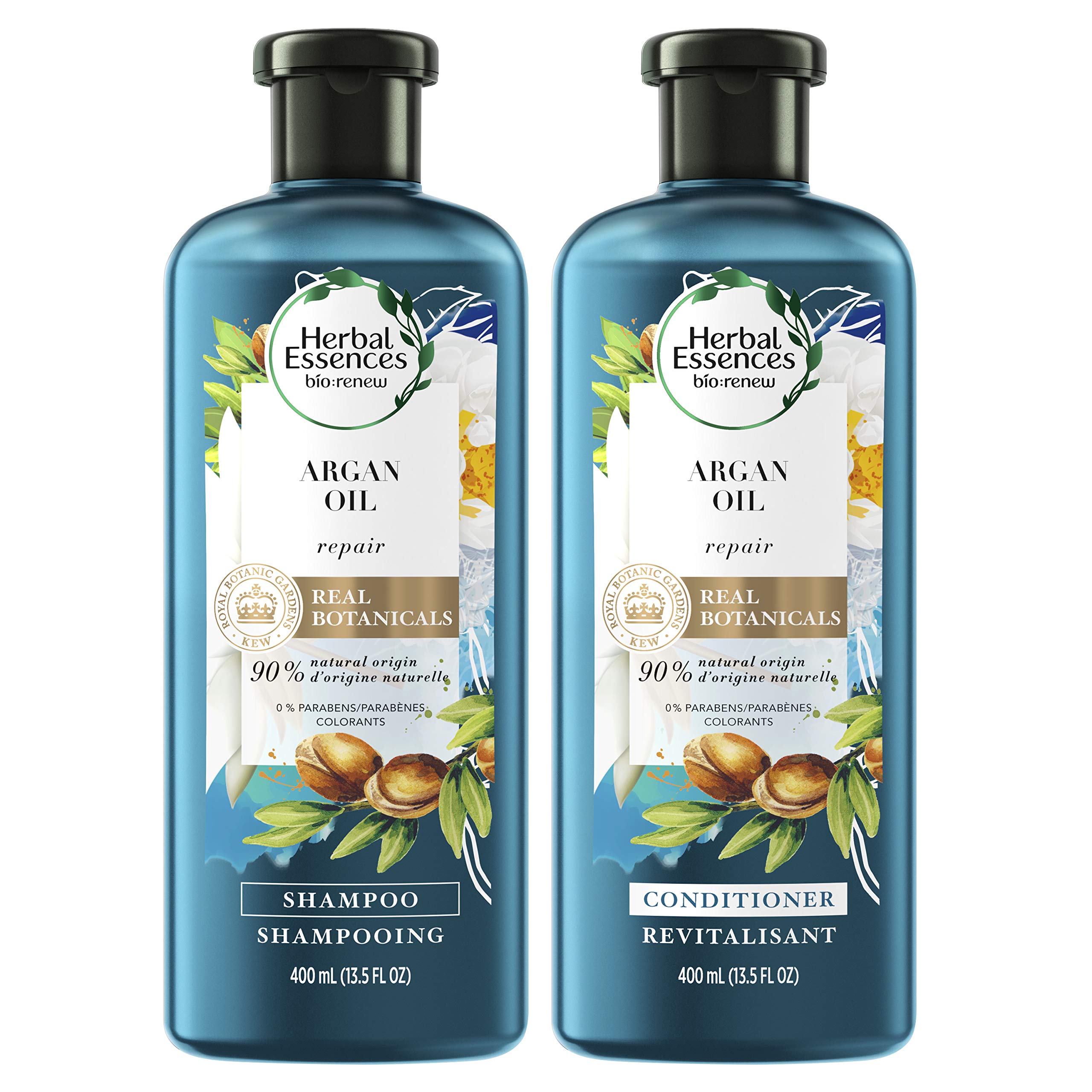Herbal Essences Argan Oil of Morocco Shampoo and Conditioner for Color Treated Hair, , Paraben Free, BioRenew, Bundle Pack, 13.5 FL OZ