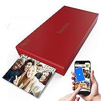 SereneLife Portable Instant Mobile Photo Printer - Wireless Color Picture Printing from Apple iPhone, iPad, Android Smartphone Camera - Mini Compact Pocket Size Easy Travel - SereneLife PICKIT21RD Red