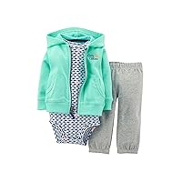Carter's Baby Boys 3 Piece French Terry Hooded Cardigan Set (Nb-24 Months)(sharks) (Newborn)