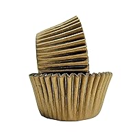Standard Baking Cups Greaseproof Professional Grade For Cupcakes and Muffins, Gold Matte, Pack of 40