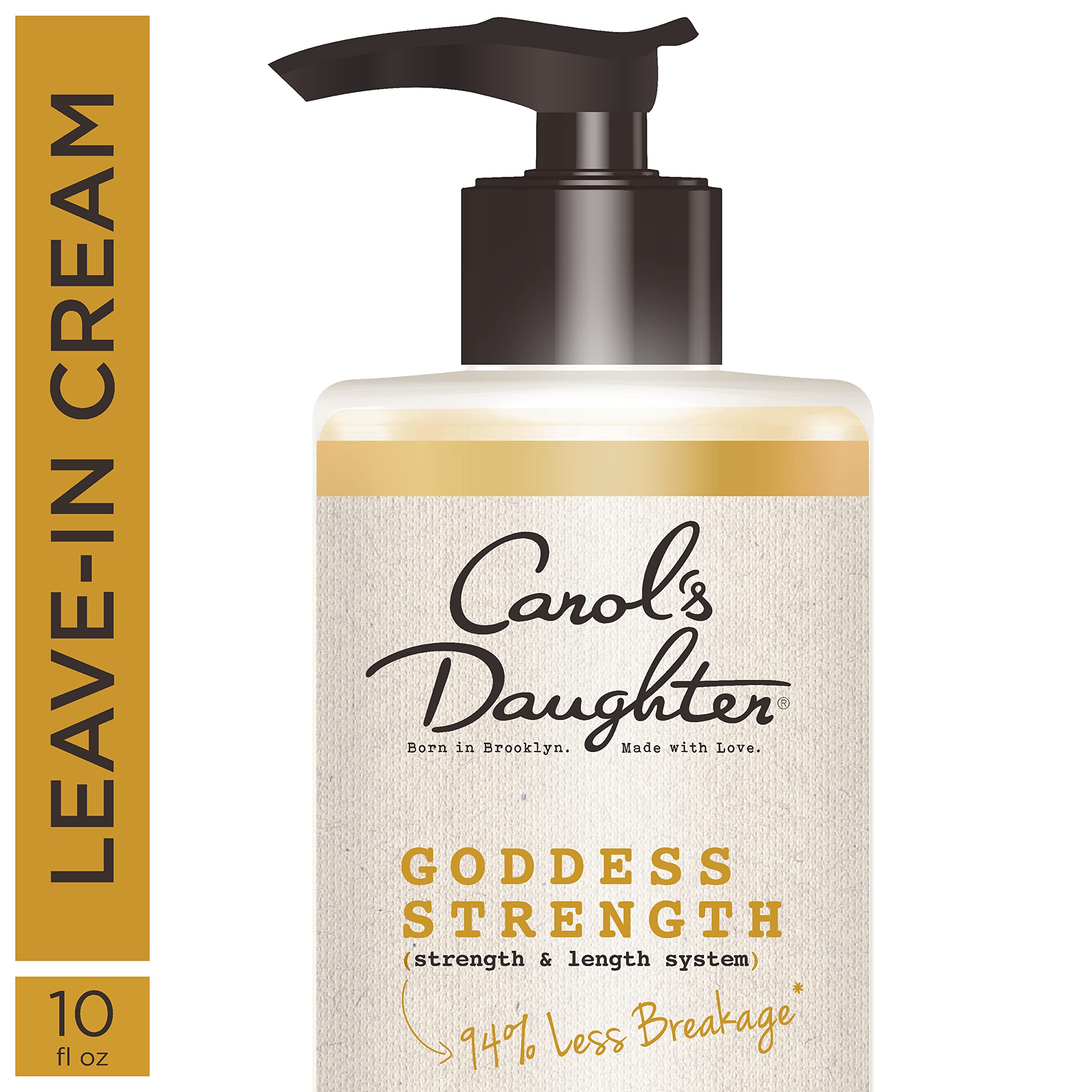 Carol's Daughter Goddess Strength Leave In Conditioner Cream for Curly Hair – with Castor Oil, 10 fl oz