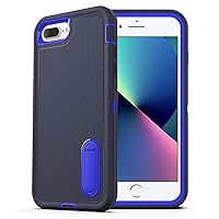 ULAK Case Compatible with iPhone 8 Plus Case, iPhone 7 Plus Case for Men, iPhone 6S/6 Plus 5.5 inch Case with Build-in Kickstand Heavy Duty Shockproof Protective Phone Case, Blue