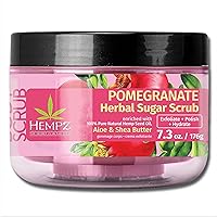 Sugar Body Scrub - Pomegranate - All Natural Exfoliating Shea Butter, Sugar, and Salt - For Women, Men, and Teens 7.3 - fl oz