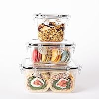 gotman Airtight Food Storage Containers Set, Square 3pack(3 Containers + 3 Lids)-Tritan 100% | BPA-Free Vegetable Organizer Boxes | Microwave & Freezer Safe | Leak-Proof Lids