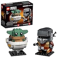 LEGO 75317 BrickHeadz Star Wars The Mandalorian & The Child 'Baby Yoda' Building Toy, Collectible Model Figures Set, Gift Idea for Boys and Girls