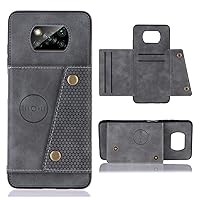 Phone Flip Wallet Case Wallet Case Compatible with Xiaomi POCO X3/X3 NFC/X3 PRO, Leather Case with Card Holder, Double Magnetic Clasp and Durable Shockproof Cover Compatible with Xiaomi POCO X3/X3 NFC