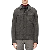 Calvin Klein Mens Herringbone Jacket, Grey, Medium