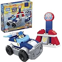 Mega BLOKS PAW Patrol Toddler Building Blocks Toy Car, Chase's City Police Cruiser with 31 Pieces, 1 Figure, Gift Ideas for Kids Age 3+ Years