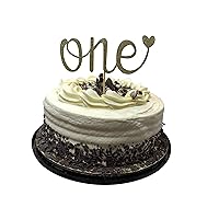 ONE First Birthday Cake Topper - Happy 1st Smash Cake Topper - Gold ONE Glitter Cake Topper - Cake Decoration by Jolly Jon
