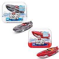 Robo Alive Robo Boats, White Shark & Dino Shark Boat, 2 Pack, by ZURU Water Activated Boat Toy, (Amazon Exclusive)